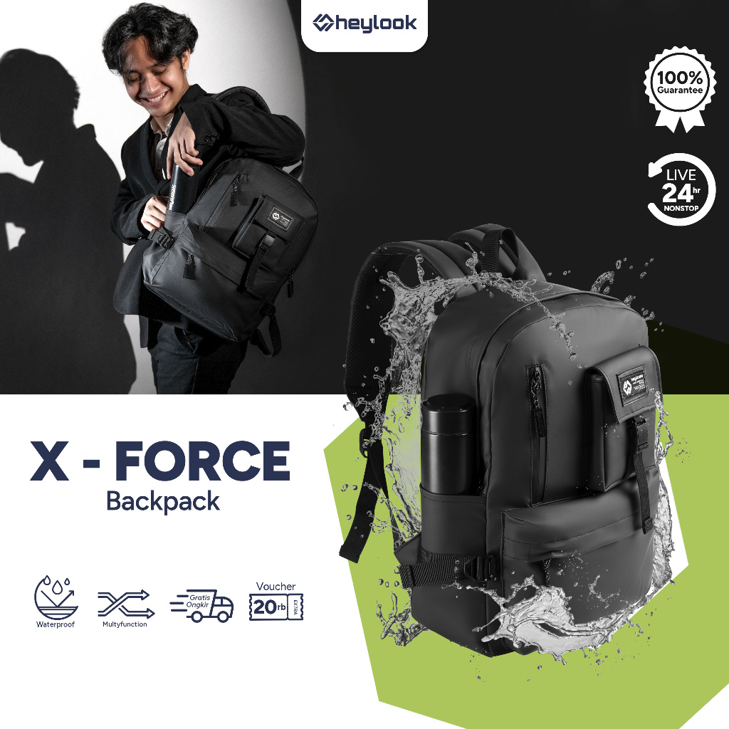 Jual New Arrival Tas Ransel Pria XFORCE Tas Laptop Punggung Water