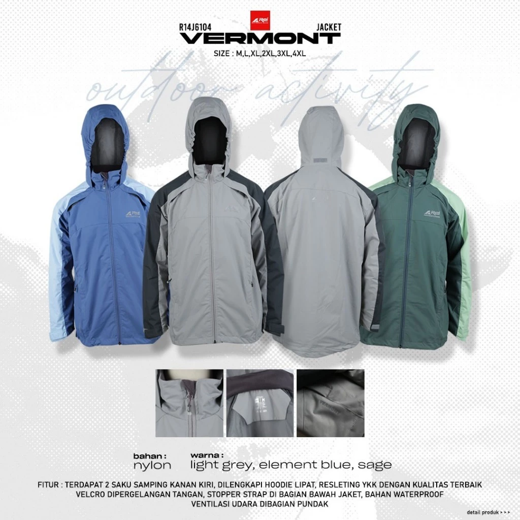 Jaket Gunung Pria Vermont Arei Outdoorgear