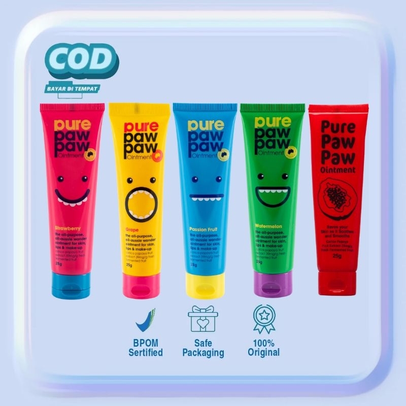 Jual Pure Paw Paw Ointment Lip Balm 25 gr Pawpaw Original Strawberry