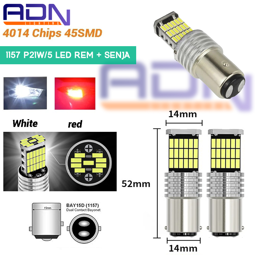 Jual Lampu Led Rem Brake 1157 Bay15d Bayonet 45 Titik Mobil Motor Kaki