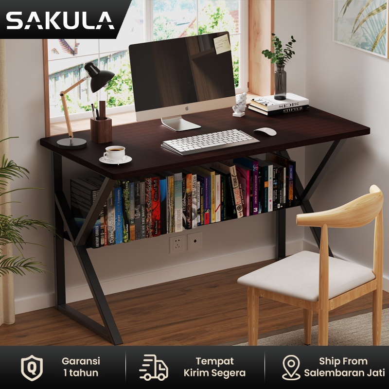Jual SAKULA Meja Komputer Dengan Partisi Hitam (A122a 120cm×60cm ...