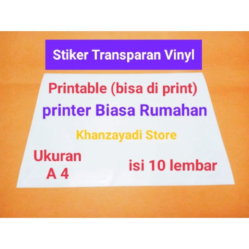 Jual Kertas Stiker Sticker Transparan Transparant A4 (glossy) Bisa Di ...