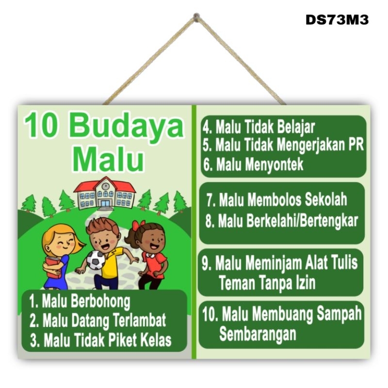 Jual Hiasan Dinding Poster 10 BUDAYA MALU JUMBO SIZE 30x40 Cm Gantungan ...