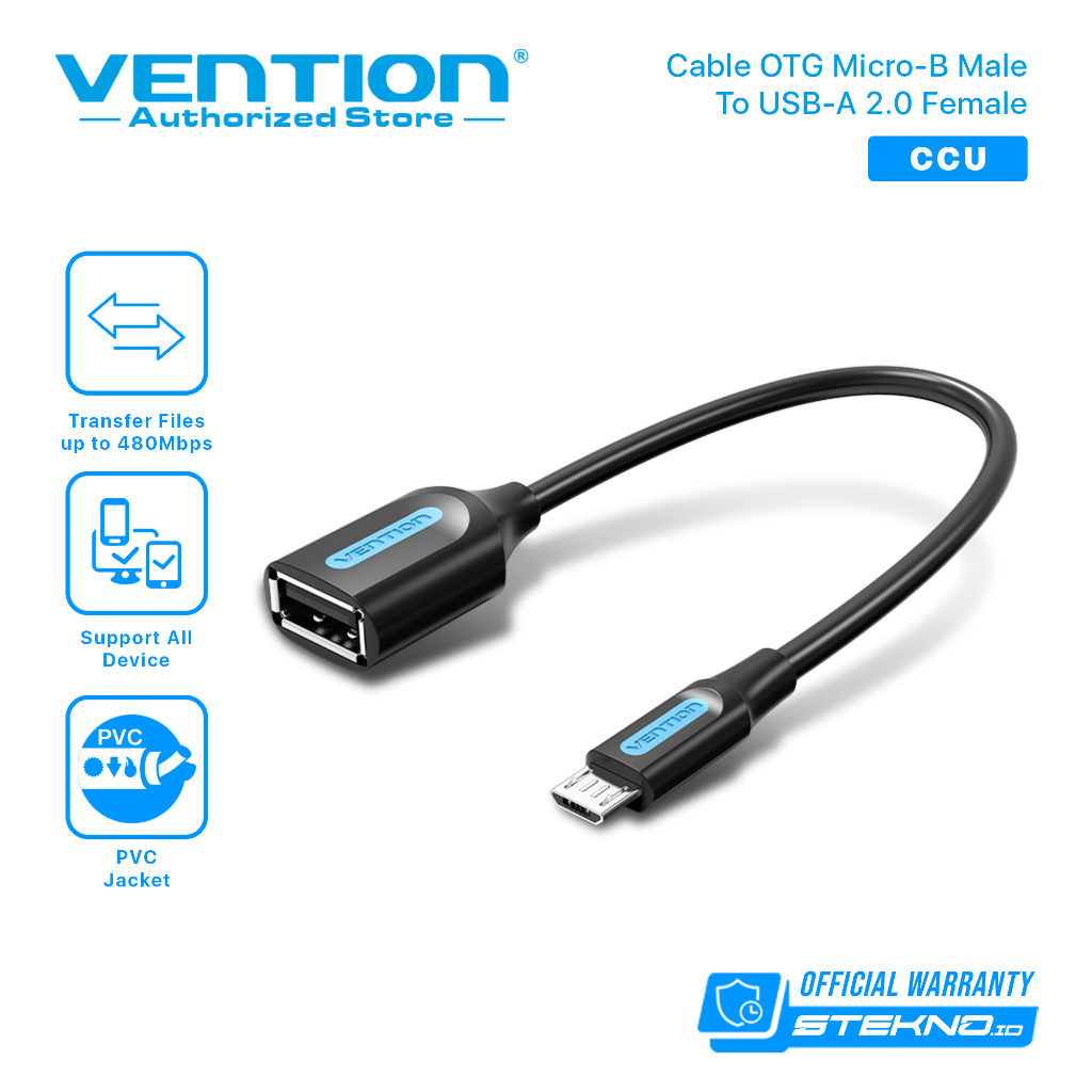 Jual Vention Kabel OTG Micro Usb Micro B Type C Mini Usb 5 Pin | Shopee ...