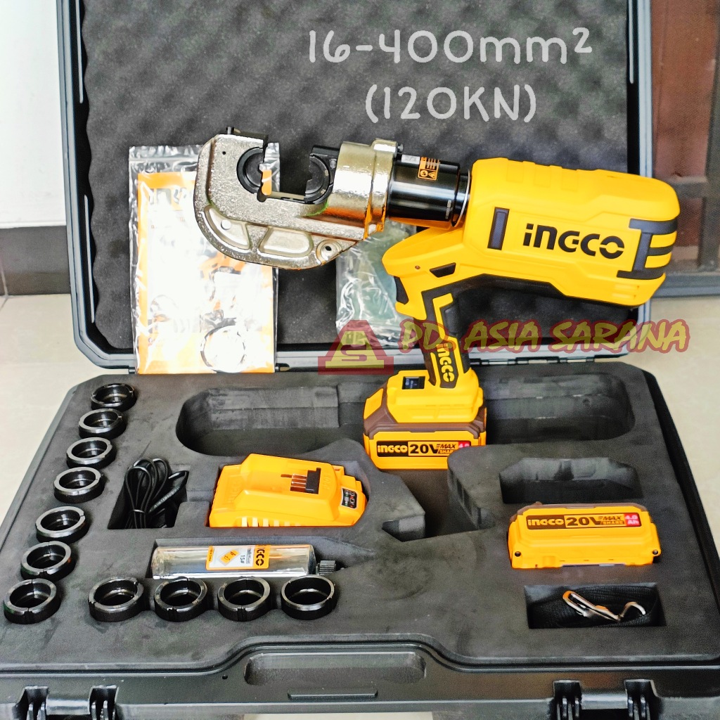 Jual Cordless Hydraulic Crimping 20V INGCO CTLI2002 Mesin Tang Press ...