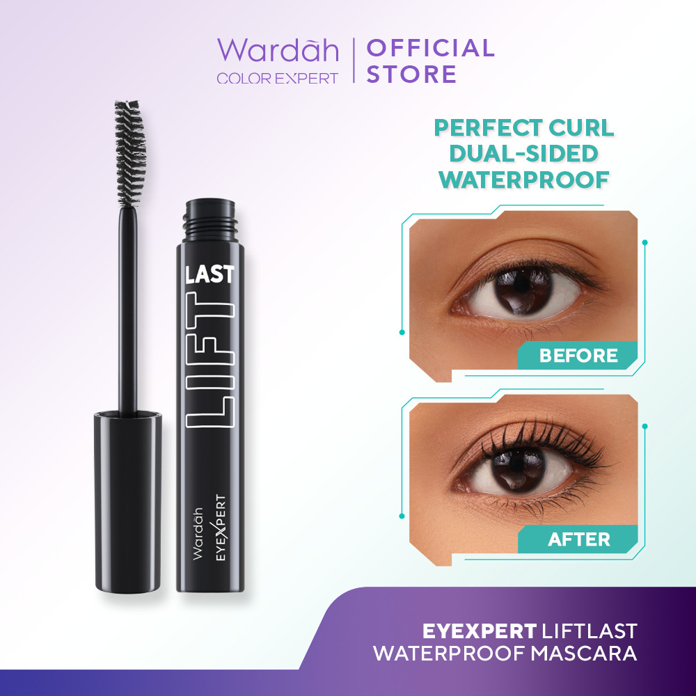 Wardah EyeXpert Liftlast Waterproof Mascara 8ml Lentik Dalam 5 Detik, Tahan Lama 12 Jam