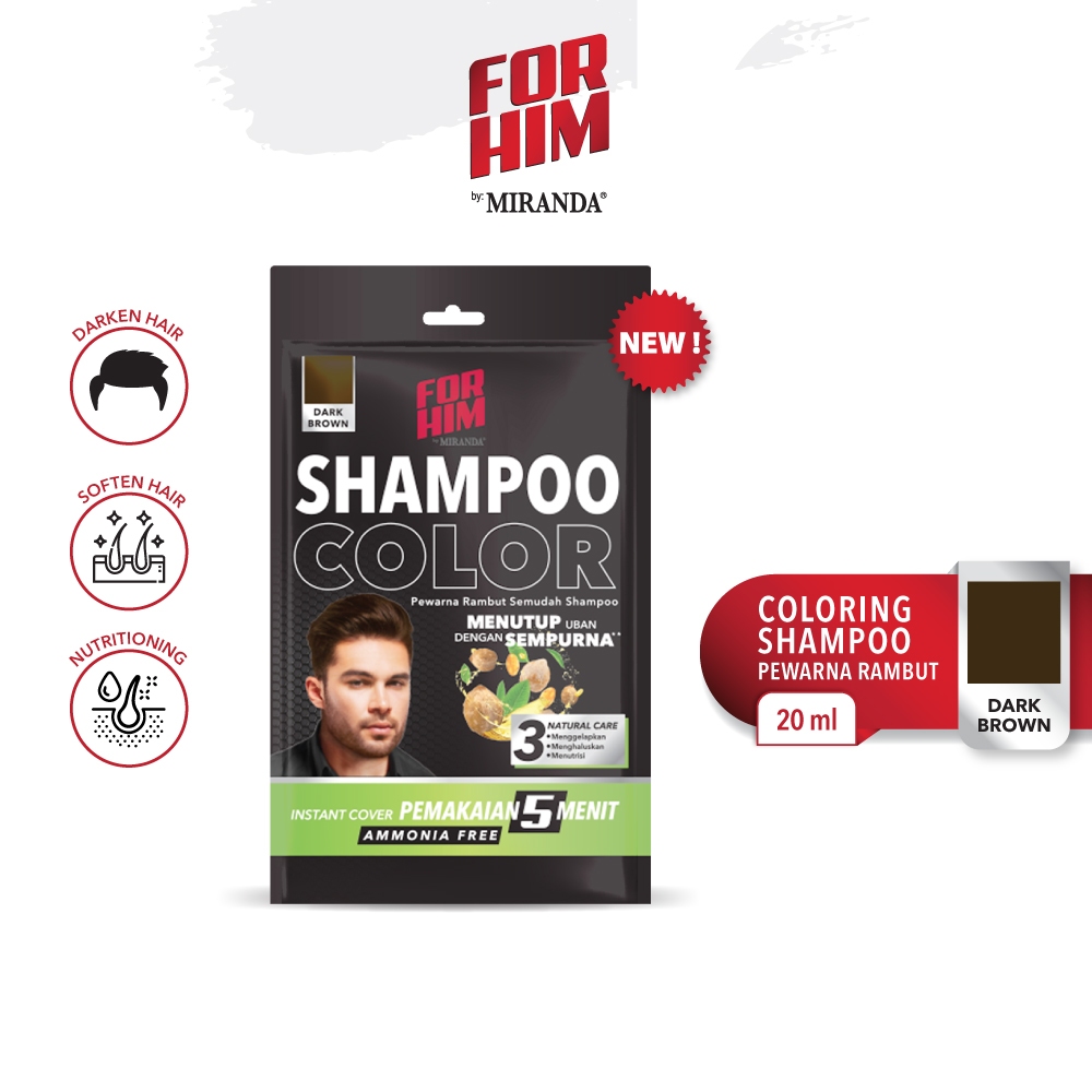 Jual For Him Shampoo Color - Dark Brown / For Him Shampoo Color Pewarna ...
