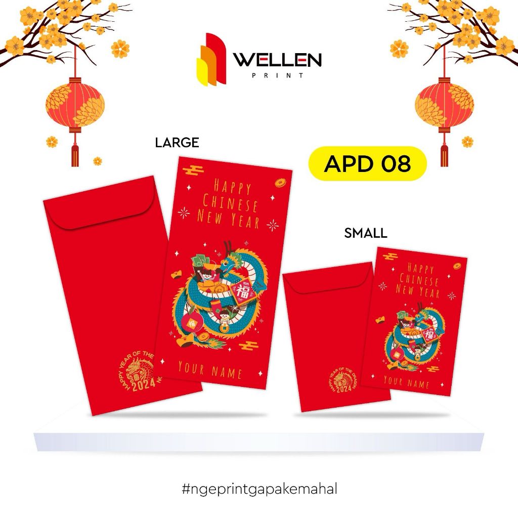 Jual Wellen Print Angpao Imlek Custom Print Design Nama Cetak