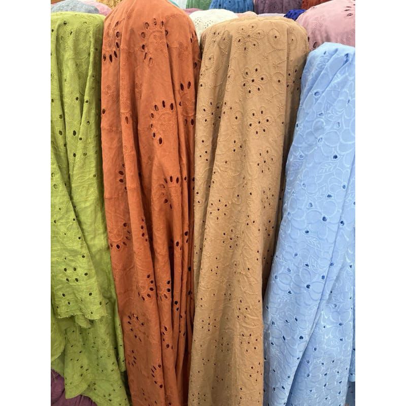 Jual Bahan kain Cotton bordir Premium/Katun bordir Terbaru | Shopee