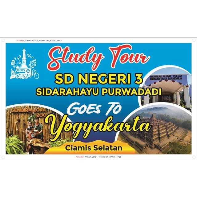Jual BANNER MOBIL UNTUK STUDY TOUR ATAU ZIARAH UK. 100X60CM | Shopee ...