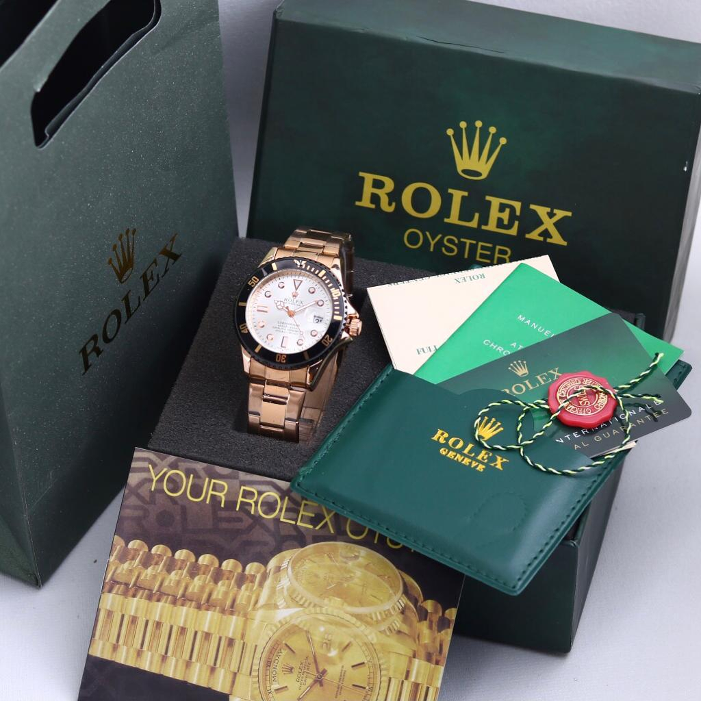 BISA COD Jam Tangan Pria Rolex Original RLX 80 Tali Rantai FULL SET Include BOX Garansi Paperbag Tanggal Aktif Jam tangan Fashion Jam Murah