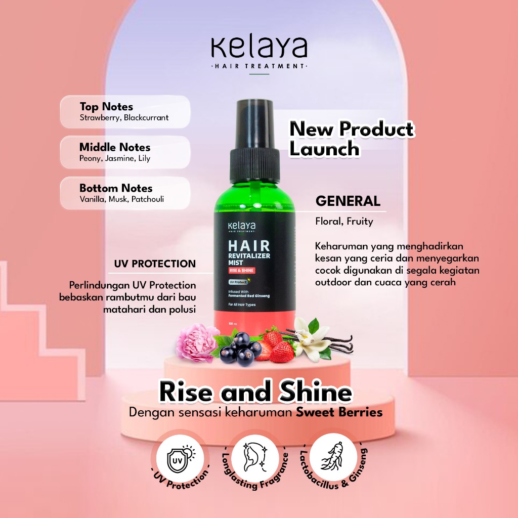 Jual Kelaya Hair Treatment Shampoo 250ml Kelaya Hair Mist 100ml Parfum Rambut Sampo Rontok 