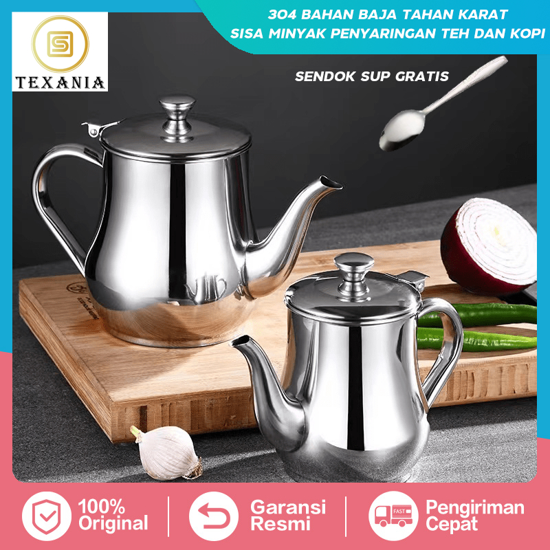 Jual Texania Teko Penyaringan Minyak Gelas Teko Teko Air Teko Kopi Oil Pot Teko Teh Stainless 3458