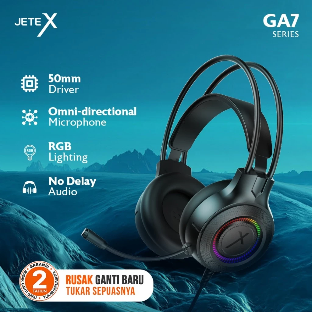 Headphone Headset Gaming with Noise Cancelling JETEX GA7 - Garansi 2 Tahun