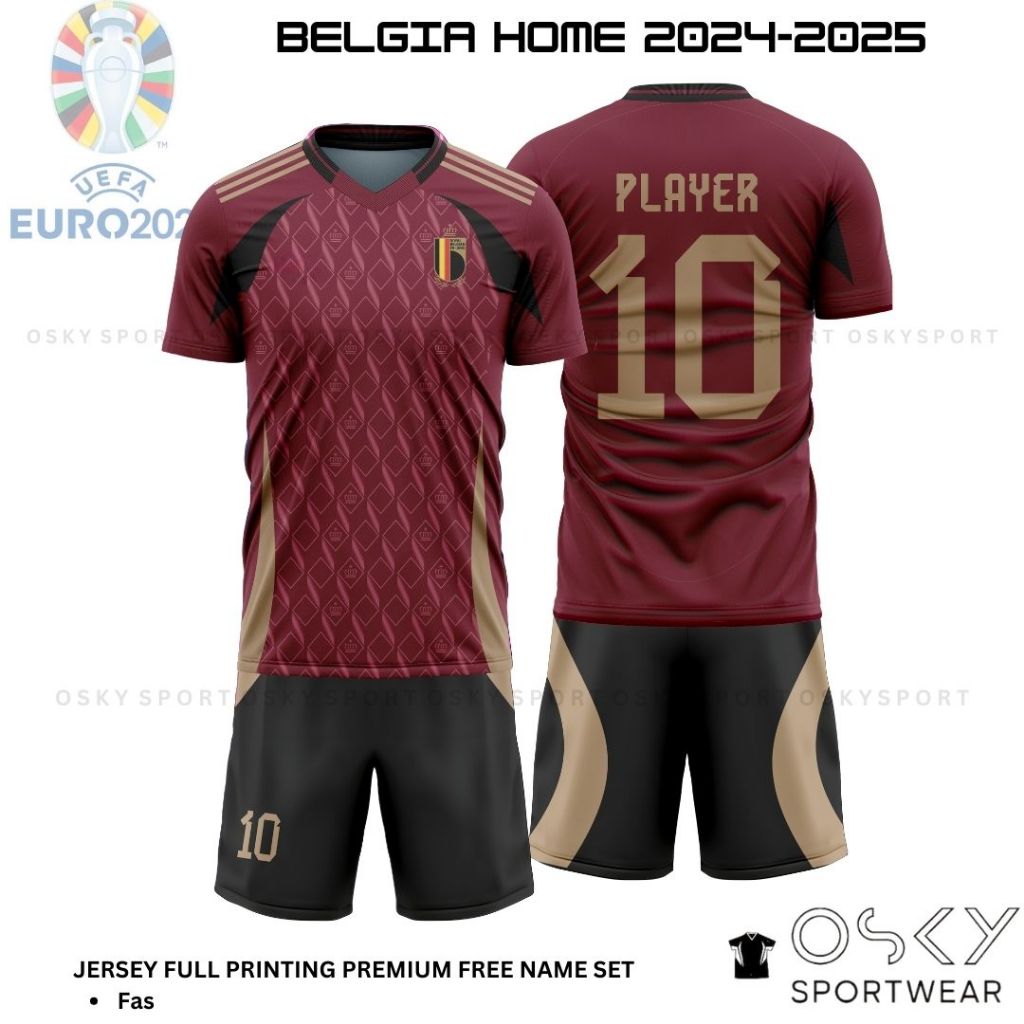 Jual JERSEY BOLA BELGIA BELGIUM HOME EURO 2024-2025 FULL PRINTING ...