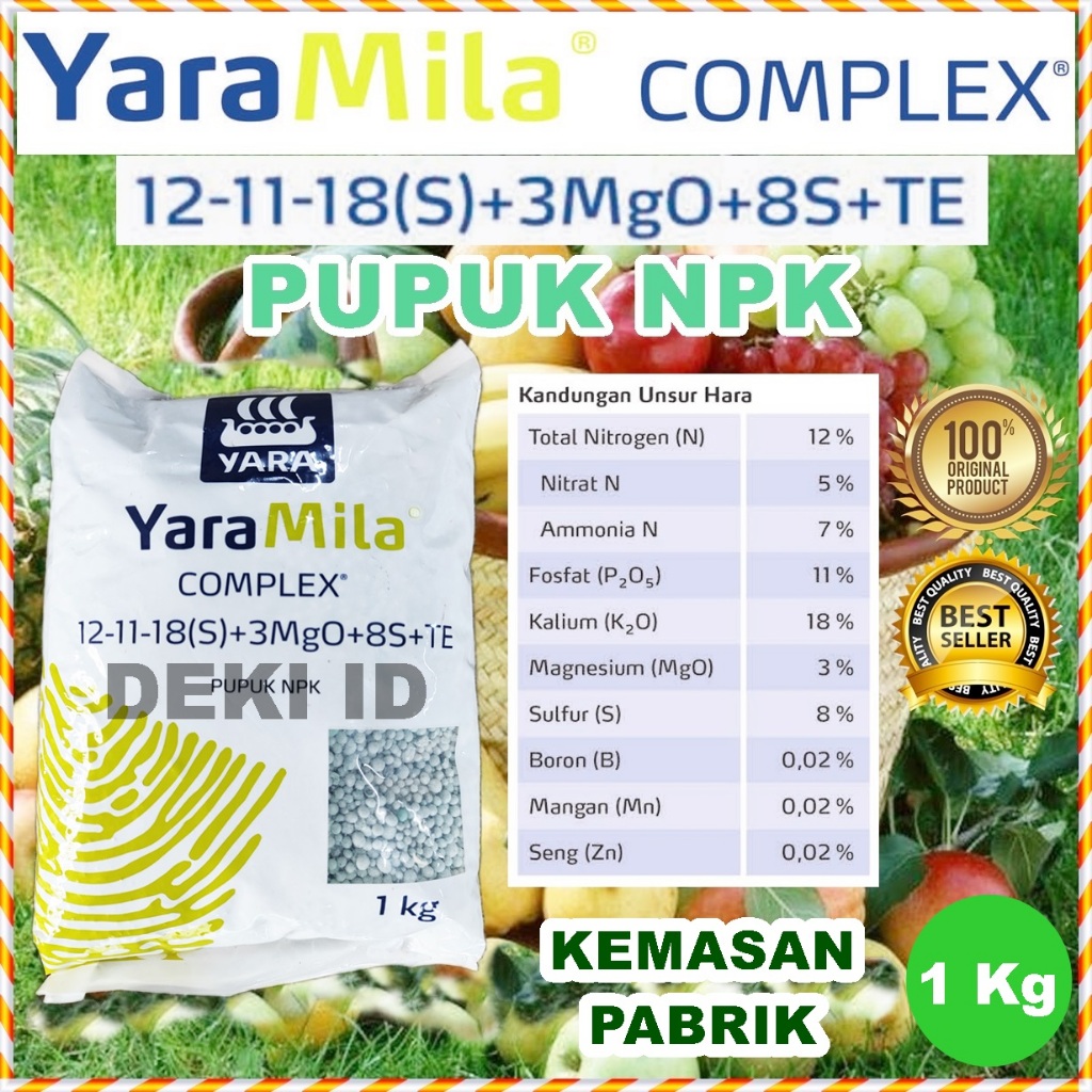 Jual YaraMila Complex 1 Kg Kemasan Pabrik Pupuk NPK Yara 12 11 18 S ...