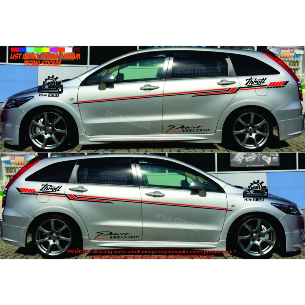 Jual STIKER STICKER MOBIL HONDA STREAM LIST TERBARU CUTTING STIKER ...