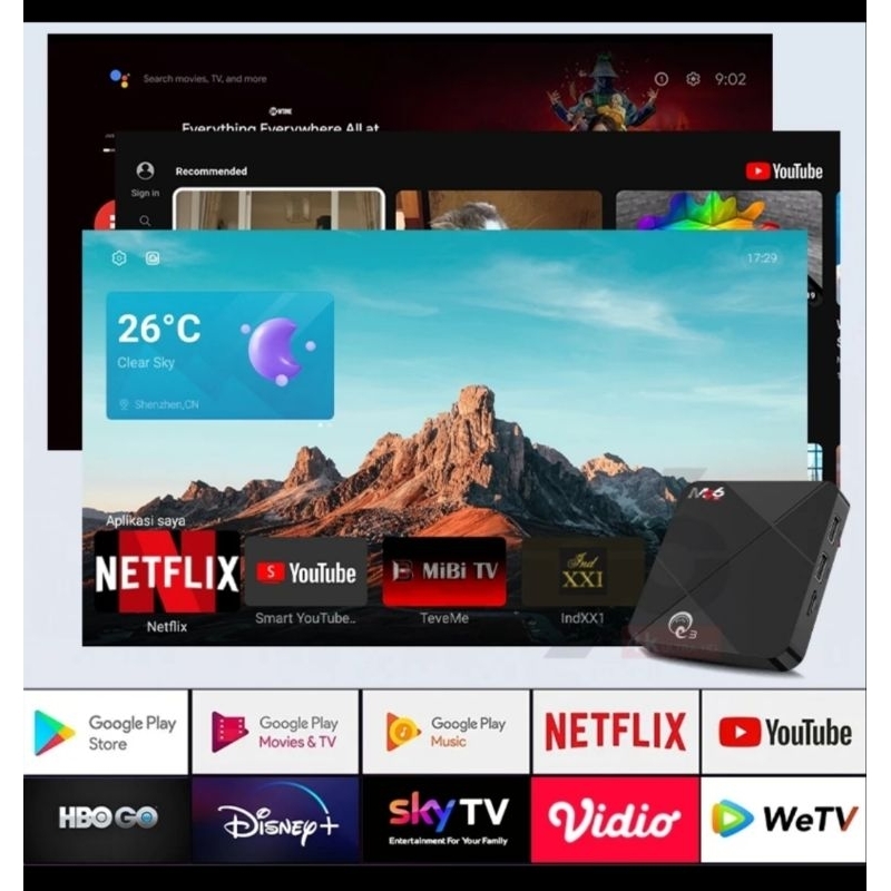 Jual TV BOX M96 ANDROID TVBOX MINI Q3 RAM 2GB ROM 16GB ANDROID 9 WIFI 2 ...