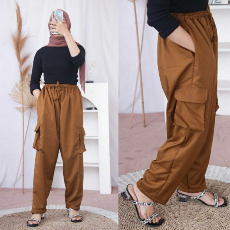 Jual FEBY CARGO PANTS | CELANA CARGO WANITA | CELANA GUNUNG PANJANG ...