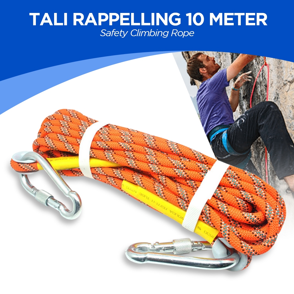 Jual NTR Tali Rappelling Safety Climbing Rope 10 Meter - E203 - Orange ...