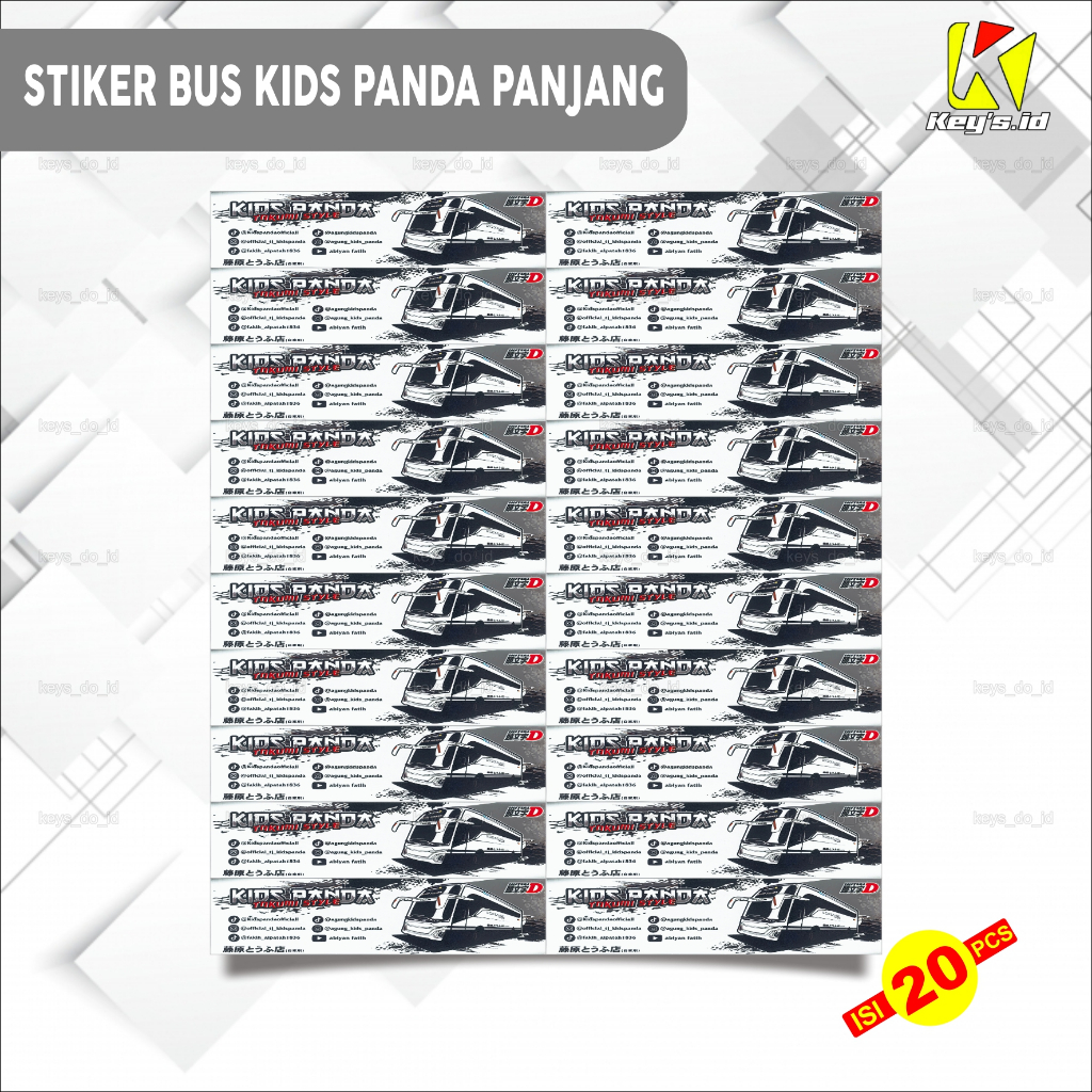 Jual Stiker Bus Kids Panda, Stiker Bus Basuri Panjang, Stiker Bus ...