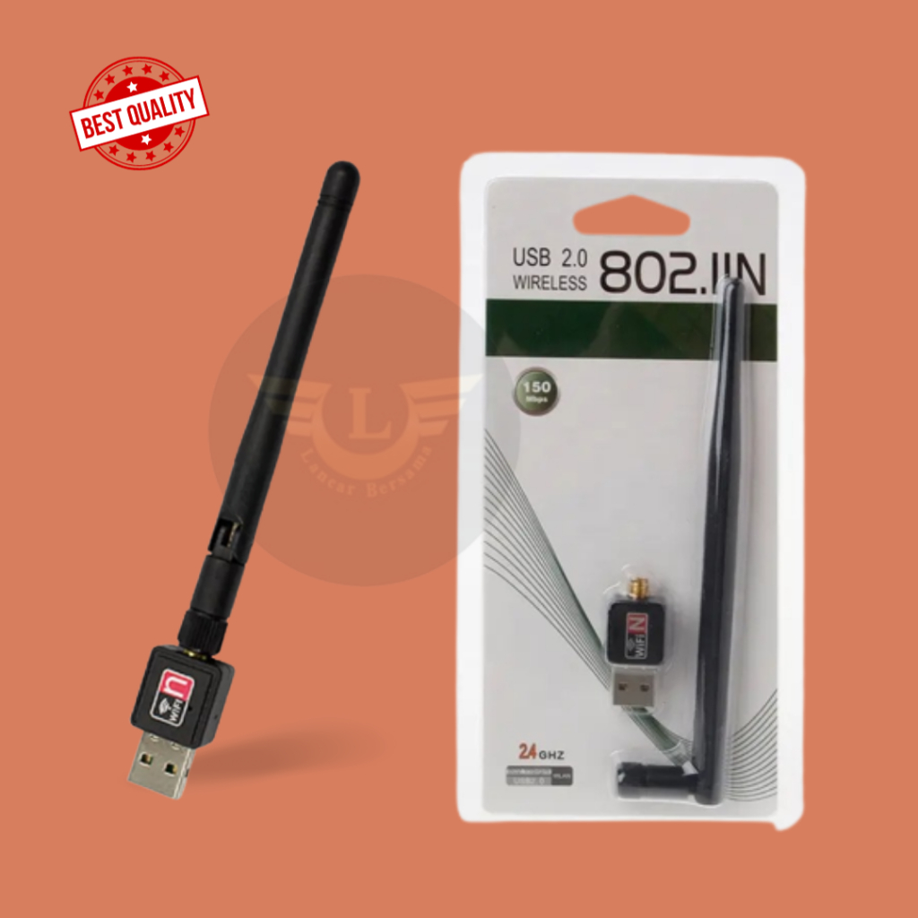 Jual USB WIFI WIRELESS DONGLE ADAPTER PLUS ANTENA dan Disc PC LAPTOP ...