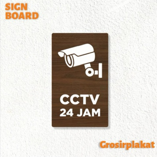 Jual Sign Cctv 24 Jam Sign Board Kayu Print Signage Label Nama Ruangan