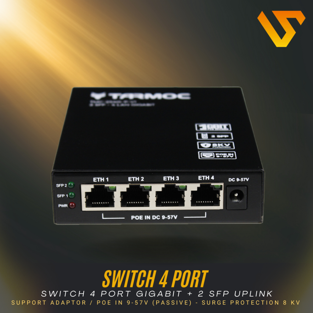 Jual Switch 4 Port Gigabit POE + 1 SFP Uplink | Switch 4Port IP Camera ...