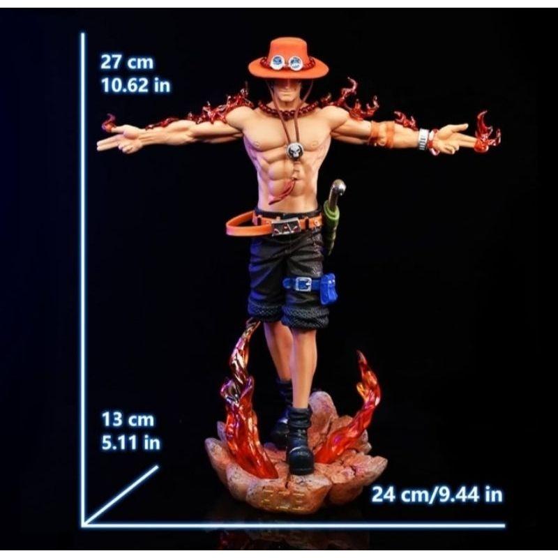Jual Figure Ace LED Max Scale Studio One Piece PVC Portgas D Ace Cross ...