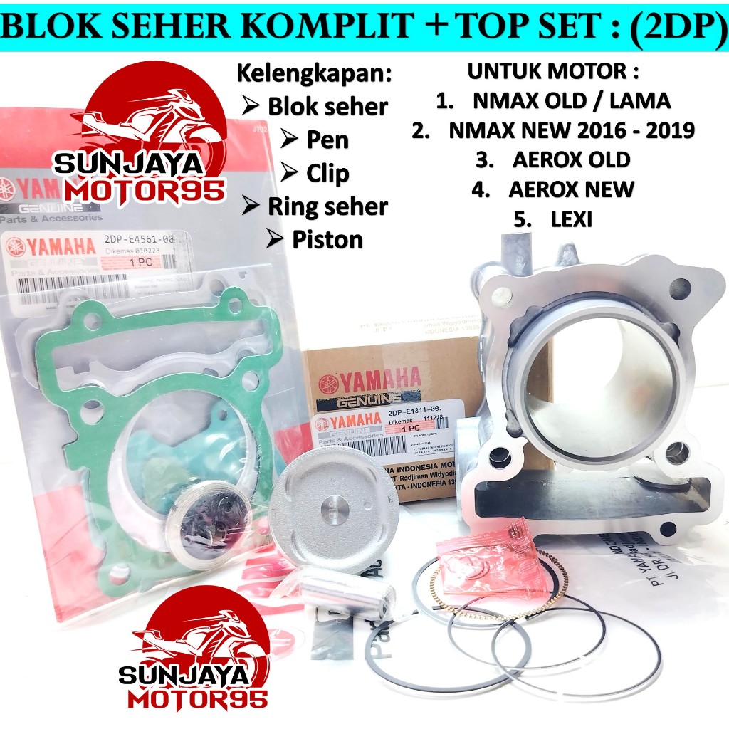 Jual Blok Seher Set Komplit Ring Piston Kit Nmax lama / Old - Nmax new ...