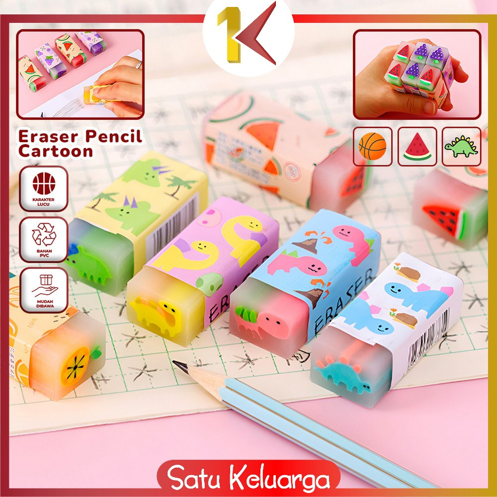 Jual SK-A74 Penghapus Pensil Karakter Motif Kartun Eraser Pencil Warna ...