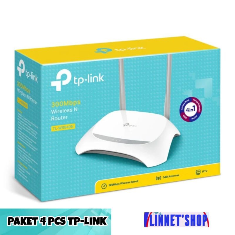 Jual Paket (4 Pcs) Router TP-LINK TL-WR840N 300Mbps Wireless (4 Pcs ...