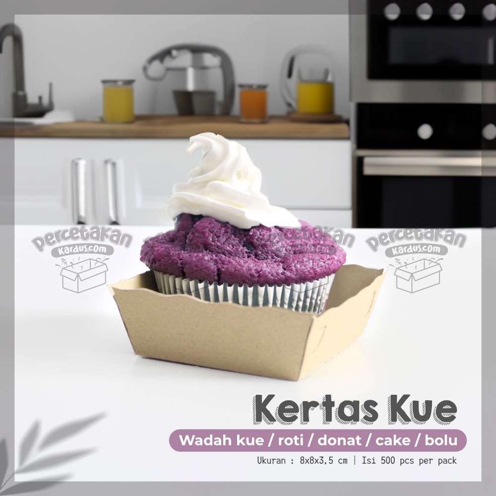 Jual [PER PAK ISI 500] Paper Cup Kotak Kertas Kue Ukuran 8x8x3.5CM Bolu ...