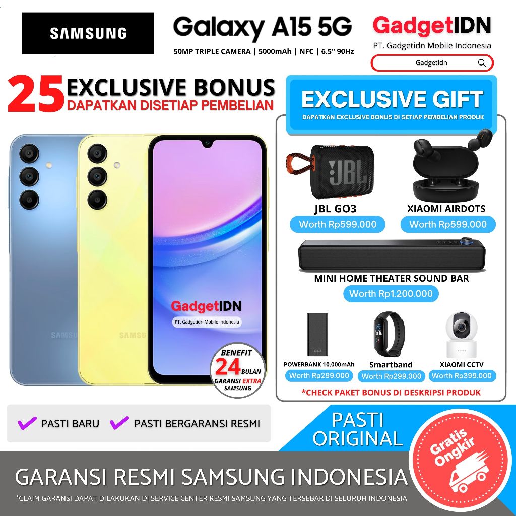 Jual SAMSUNG Galaxy A15 5G 8/256GB 8/128GB Garansi Resmi Samsung ...