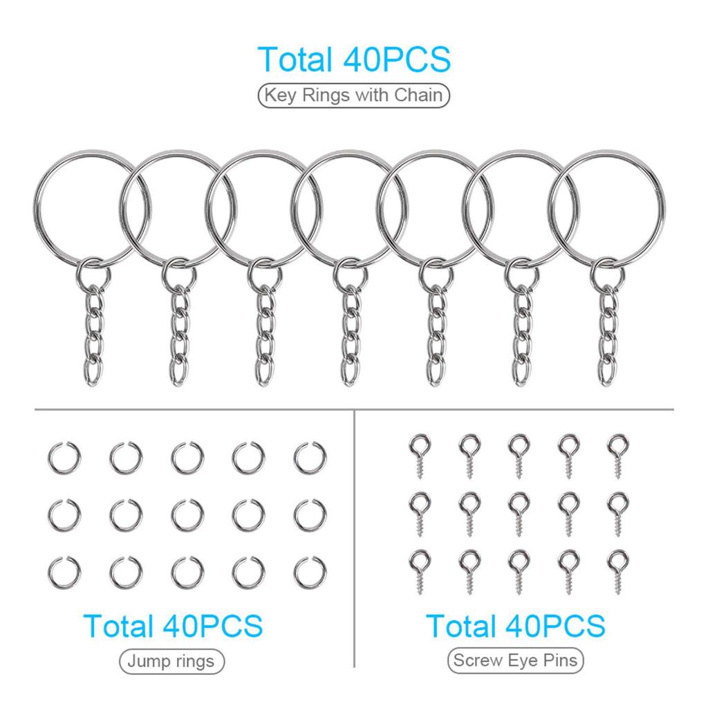 Jual 40 sets keychain keyring gantungan kunci key chain snap hook putar ...