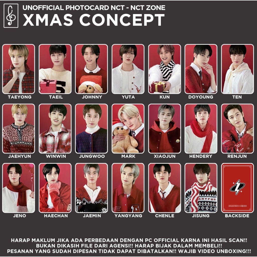 Jual [REPLIKA NCT] ZONE CHRISTMAS PHOTOCARD UNOFFICIAL | Shopee