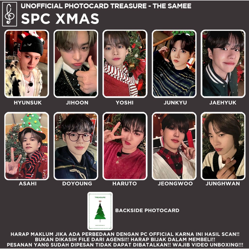 Treasure トレカセット sameE クリスマス Jual [TREASURE] THE SAMEE CHRISTMAS PHOTOCARD UNOFFICIAL