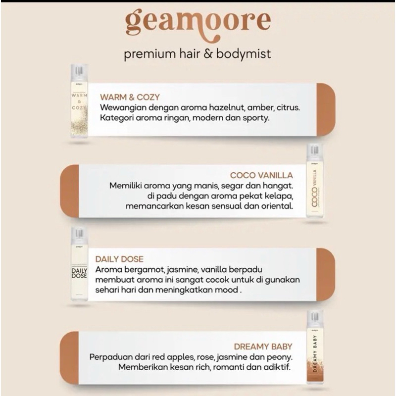 Jual [READY STOCK] GEAMOORE HAIR AND BODY MIST 275 ML / GEAMOORE PARFUM ...