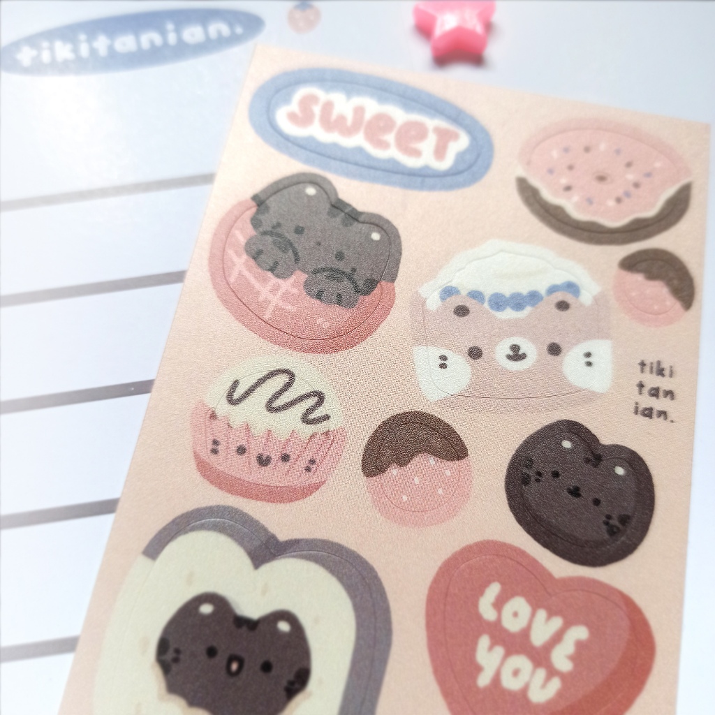 Jual Sticker Sheet Kucing Cimol Dessert by Tikitanian | Shopee Indonesia