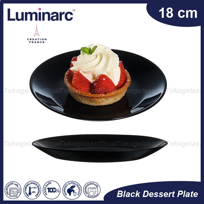 Jual Luminarc Black Dessert Plate/Luminarc Piring Kue/Luminarc Piring ...