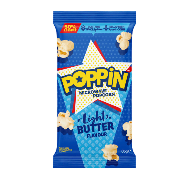 Jual Poppin Microwave Popcorn Light Butter Flavour | 85g | Shopee Indonesia