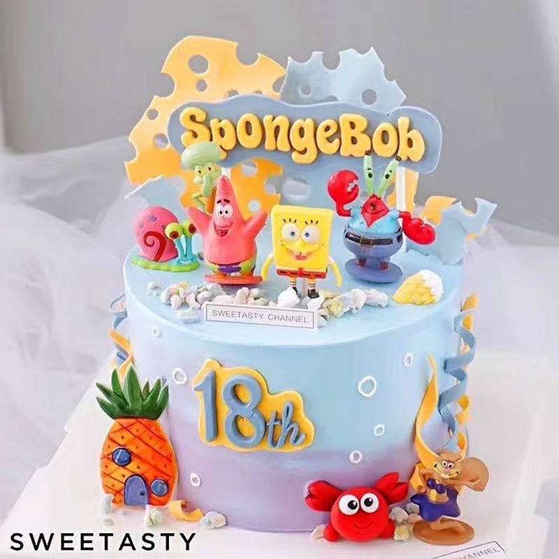 Jual Cake Topper Spongebob Figure 6PC | Shopee Indonesia