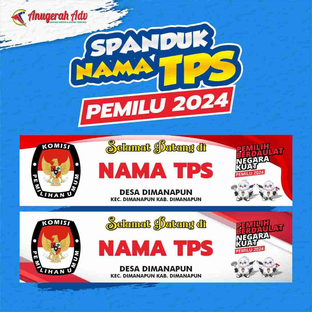 Jual SPANDUK NAMA TPS | BANNER TPS | PEMILU | TEMPAT PEMILU | BANER TPS ...