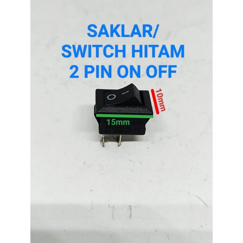 Jual SAKLAR/ROCKER SWITCH 2PIN MINI HITAM / SWITCH MINI HITAM 2 PIN ON ...
