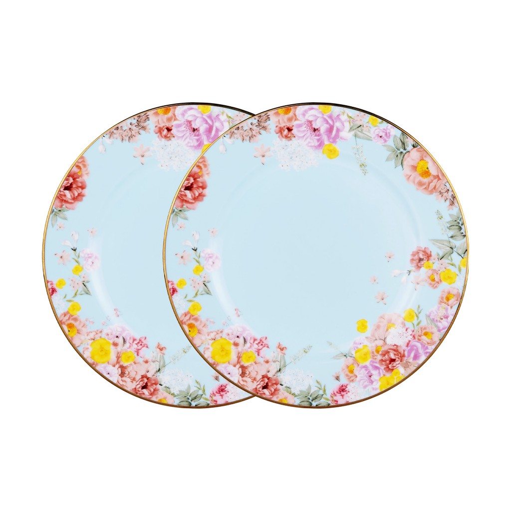 Jual ZEN Bandung X TITI KAMAL Secret Garden Blue Piring Salad Keramik