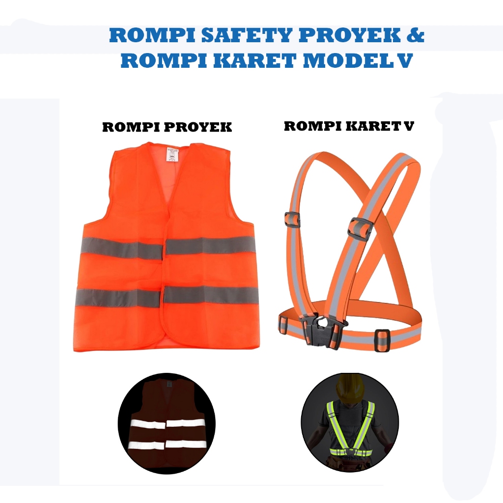 Jual Rg Rompi Proyek Parkir Safety Vest Scotlight Reflektif Rompi Safety Karet V Safety