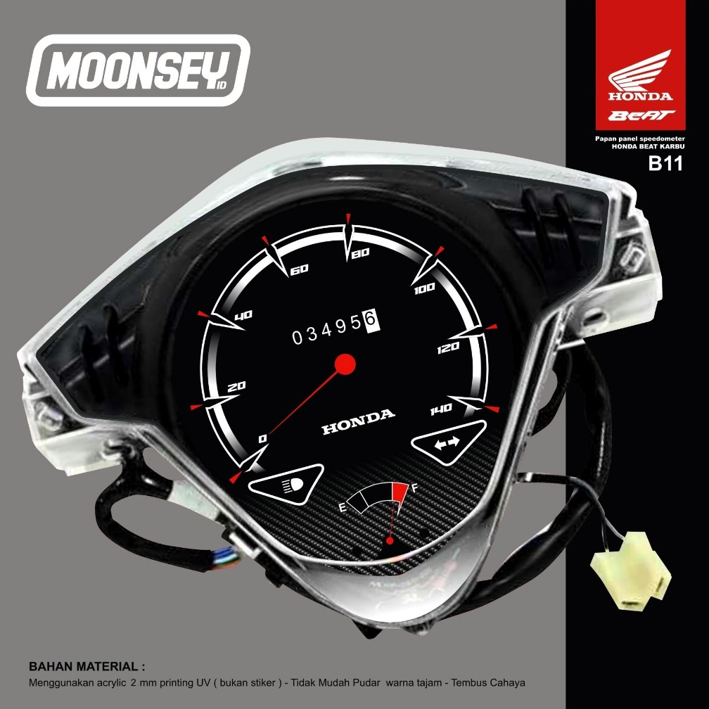 Jual Papan Panel Speedometer ( B11 PREMIUM ) Honda Beat Karbu Akrilik tebal 2 mm Shopee Indonesia