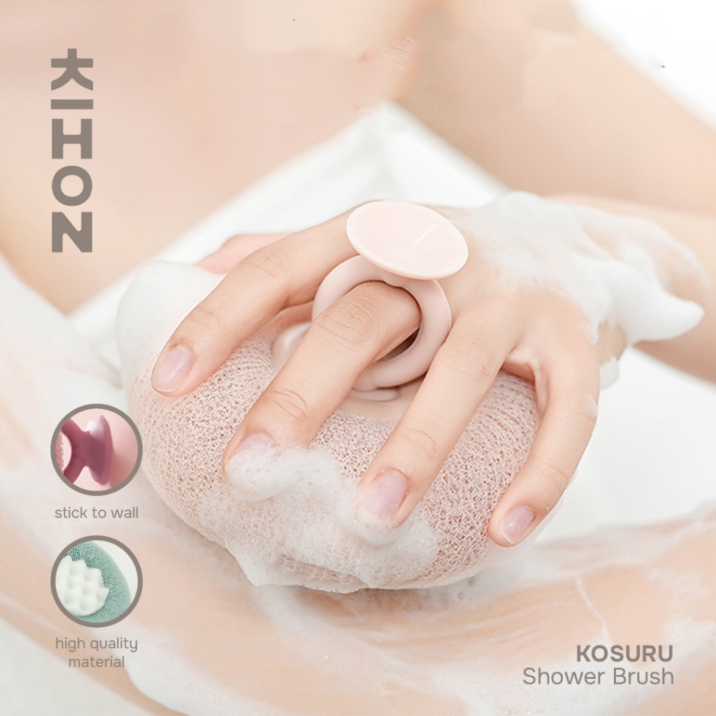 Jual KIHON KOSURU Shower Puff Spons Mandi Lembut Busa Tebal Bulat ...