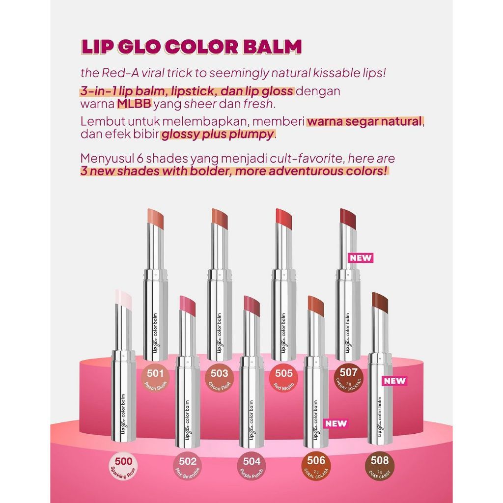 Jual RedA Lip Glo Color Balm 3 in 1 LIPBALM, LIPGLOSS & LIPSTICK Shopee Indonesia