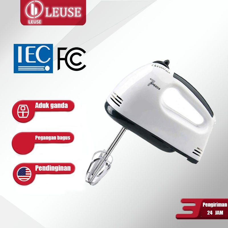 Jual Leuse Hand Mixer Elektrik Pengaduk Adonan Roti Kue 7 Speed Alat